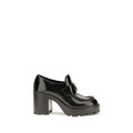 Prada Black Calf Leather Bos Taurus Platform Loafers