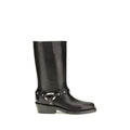 Rabanne Black Calf Leather Bos Taurus Flat Boots