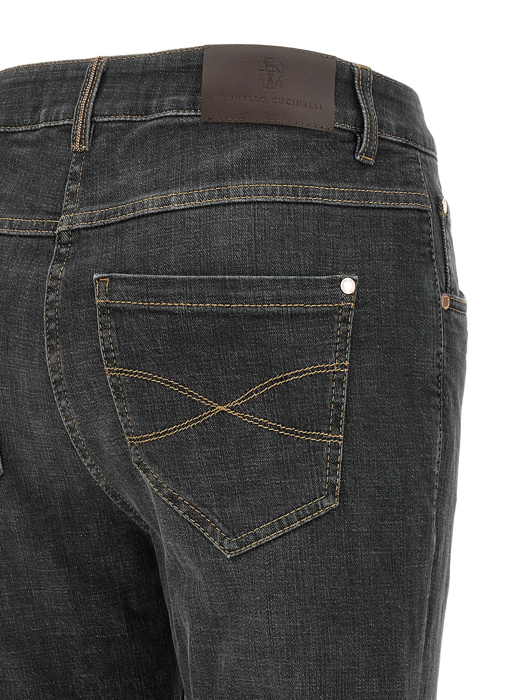 Brunello Cucinelli Gray Cotton Slim Fit Jeans