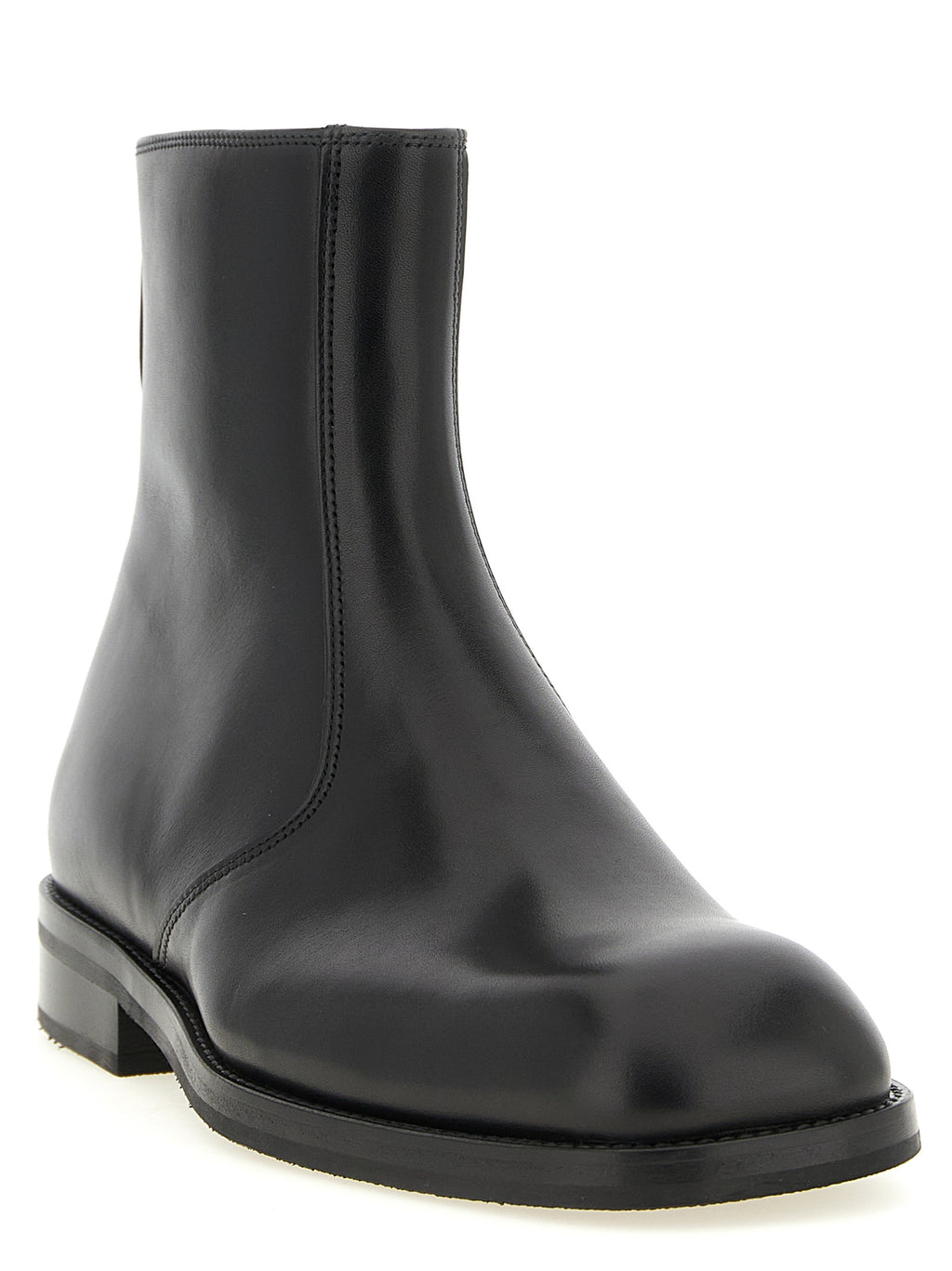 Lemaire Black Lamb Leather Ankle Boots