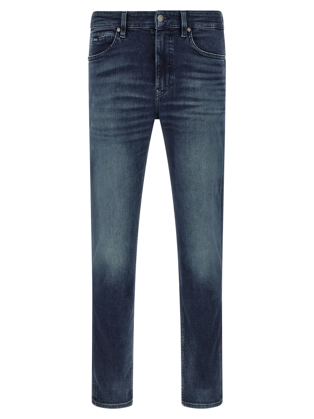 Hugo Boss Blue Cotton Tapered Jeans