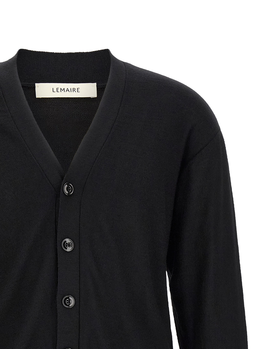 Lemaire Black Wool Cardigan