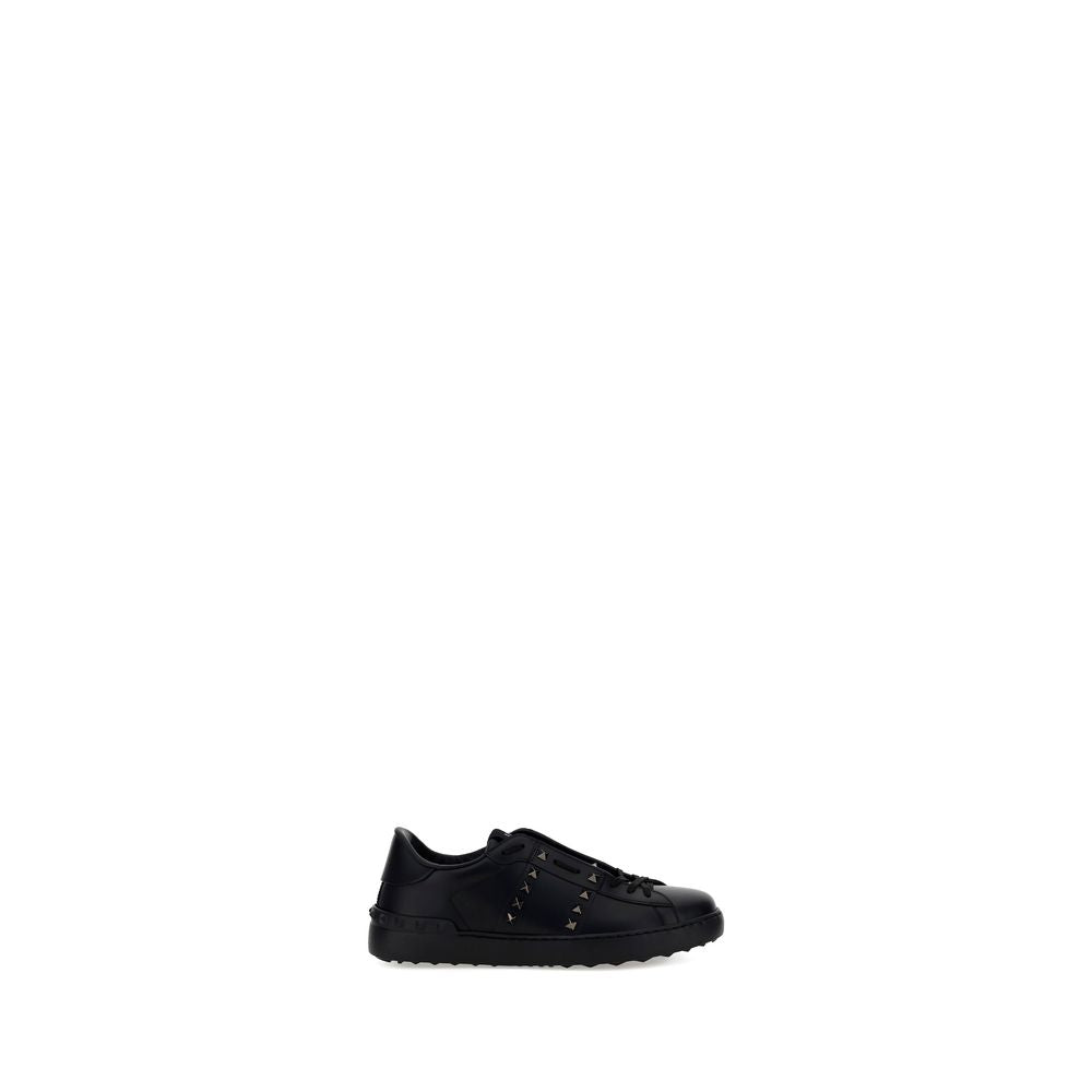 Valentino Garavani Black Calf Leather Bos Taurus Sneakers