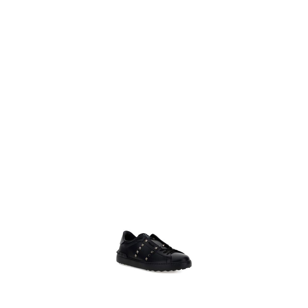 Valentino Garavani Black Calf Leather Bos Taurus Sneakers