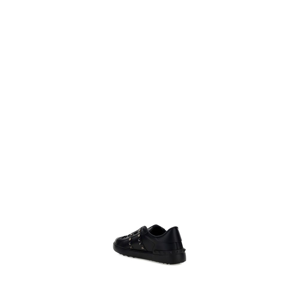 Valentino Garavani Black Calf Leather Bos Taurus Sneakers