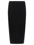 Max Mara Black Viscose Midi Skirt