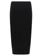 Max Mara Black Viscose Midi Skirt