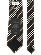 Saint Laurent Brown Silk Tie