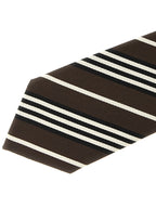 Saint Laurent Brown Silk Tie