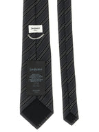 Saint Laurent Gray Silk Tie