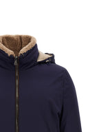 Brunello Cucinelli Blue Polyamide Full-Length Jacket