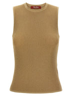 Max Mara Gold Polyamide Sleeveles T-Shirt
