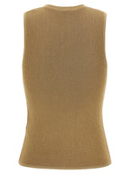 Max Mara Gold Polyamide Sleeveles T-Shirt