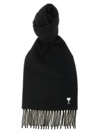 Ami Paris Black Wool Scarf