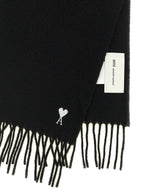 Ami Paris Black Wool Scarf