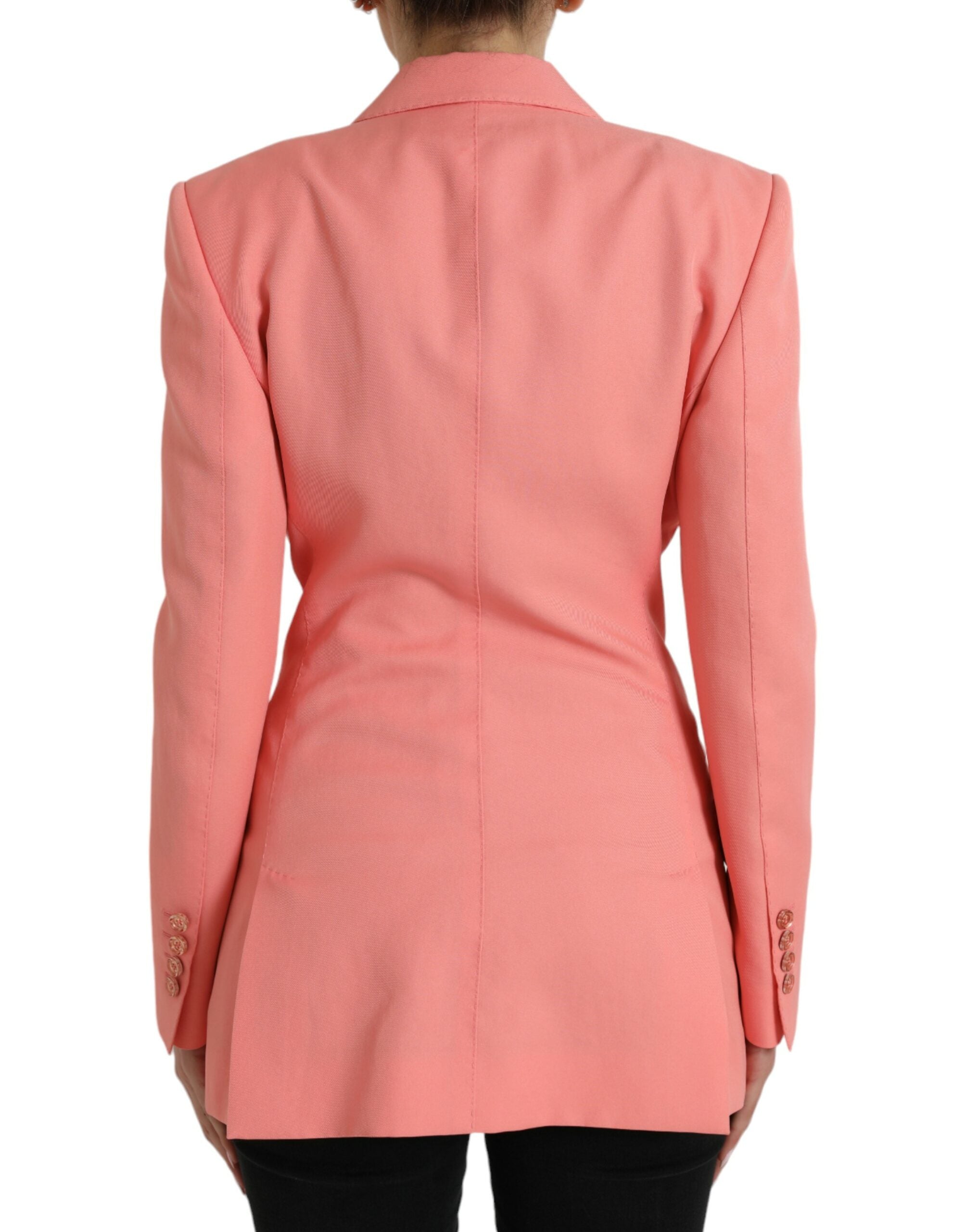 Dolce & Gabbana Pink Polyester Single Breasted Blazer Jacket